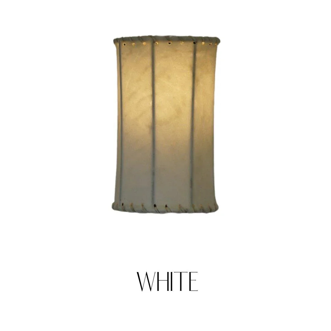 western lighting rawhide white lampshade warm ambient glow lodge style