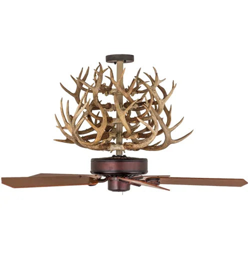 Custom crafted, American made Authentic Deer Antler Ceiling Fan - Your Western Decor