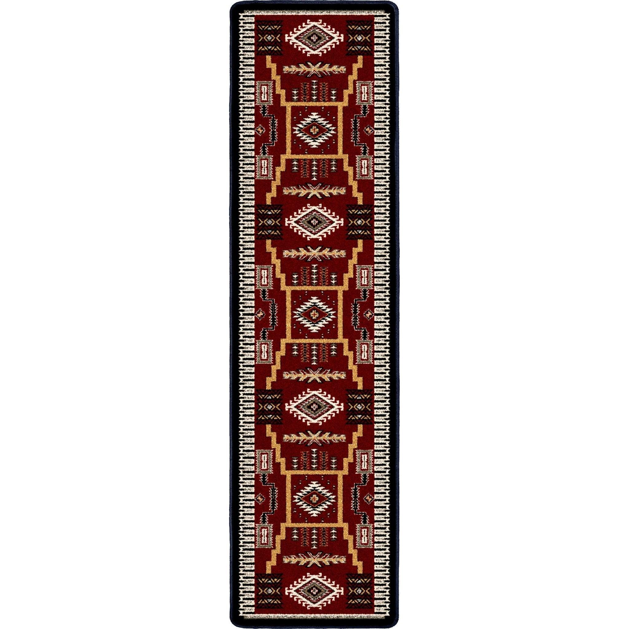Wild Whiskey Floor Runner Garnet - Southwestern Floor Runners - Your Western Decor