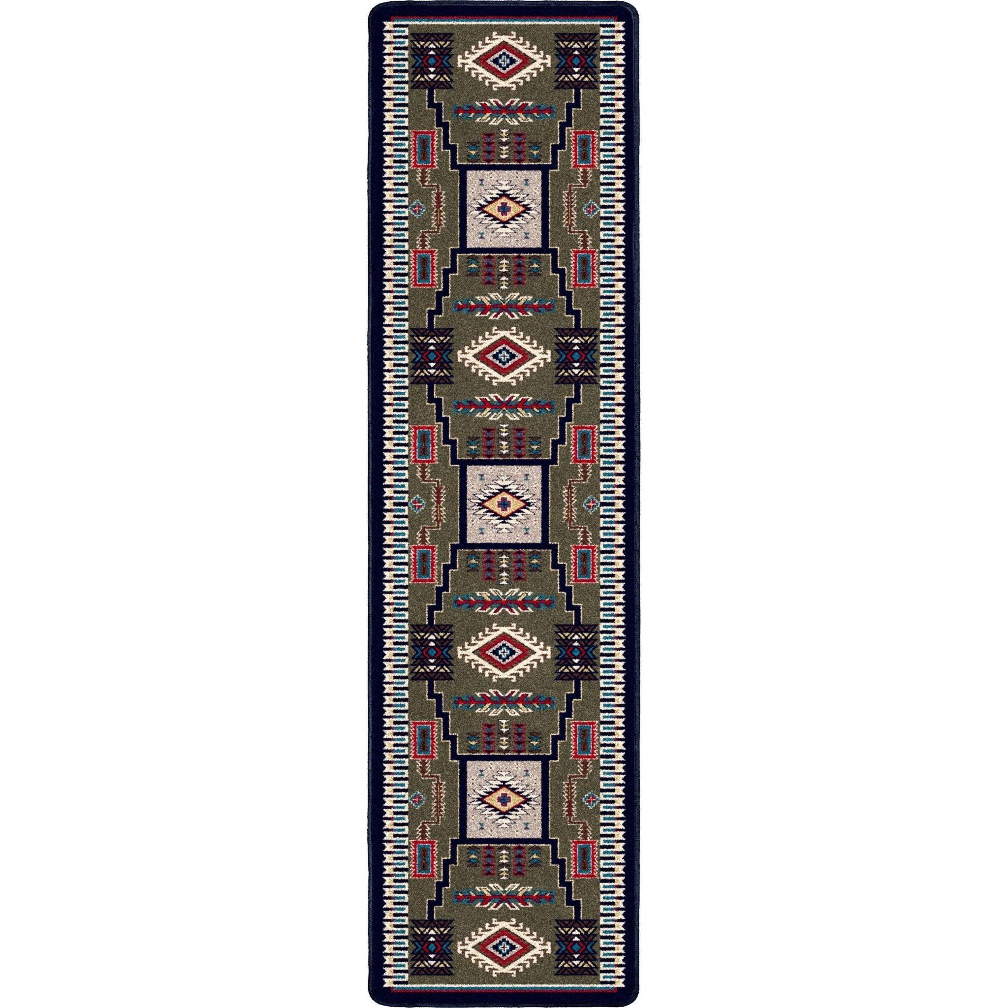 Wild Whiskey Floor Runner in Green - American Made Floor Coverings - Your Western Decor