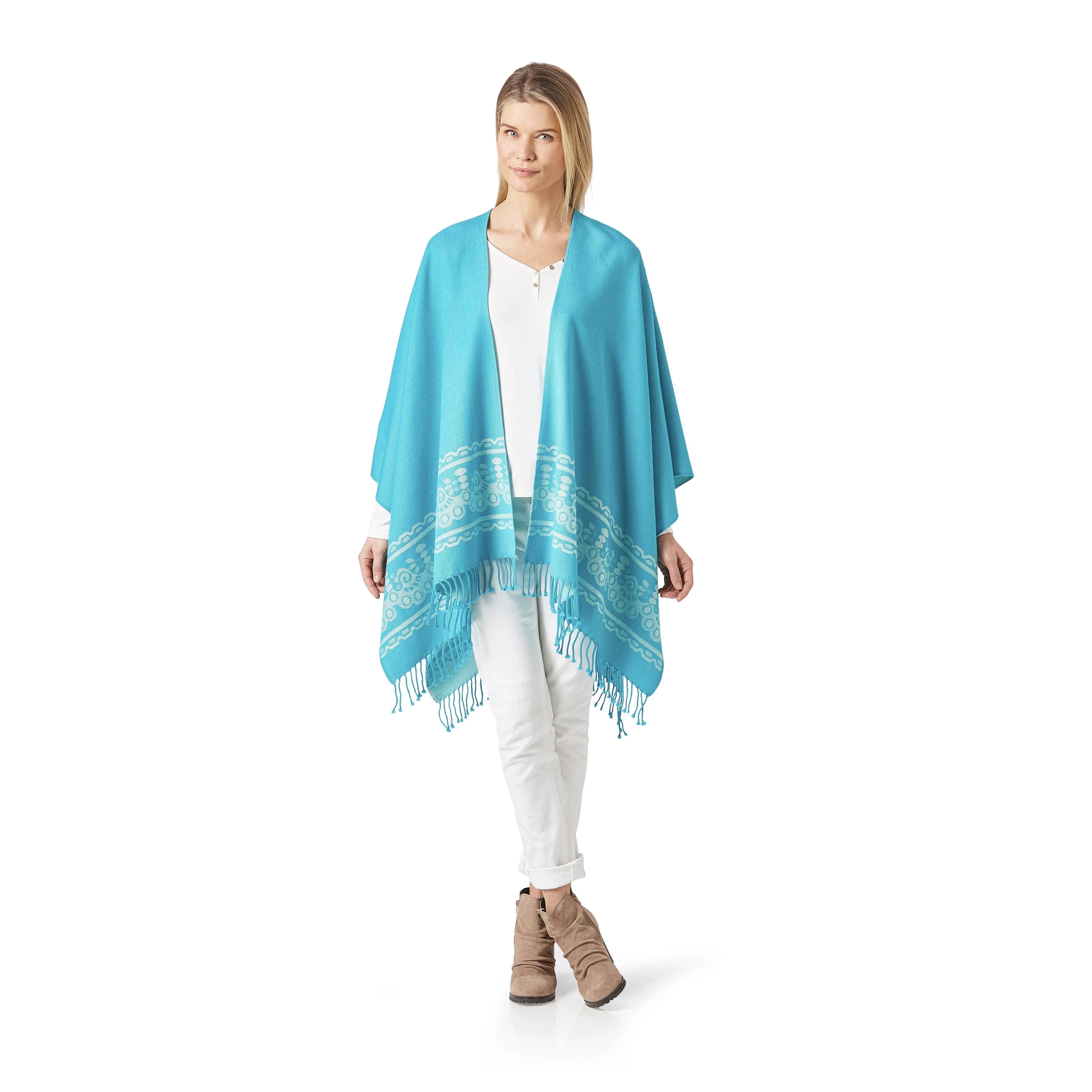Women's Aqua Shawl - Ecuadane