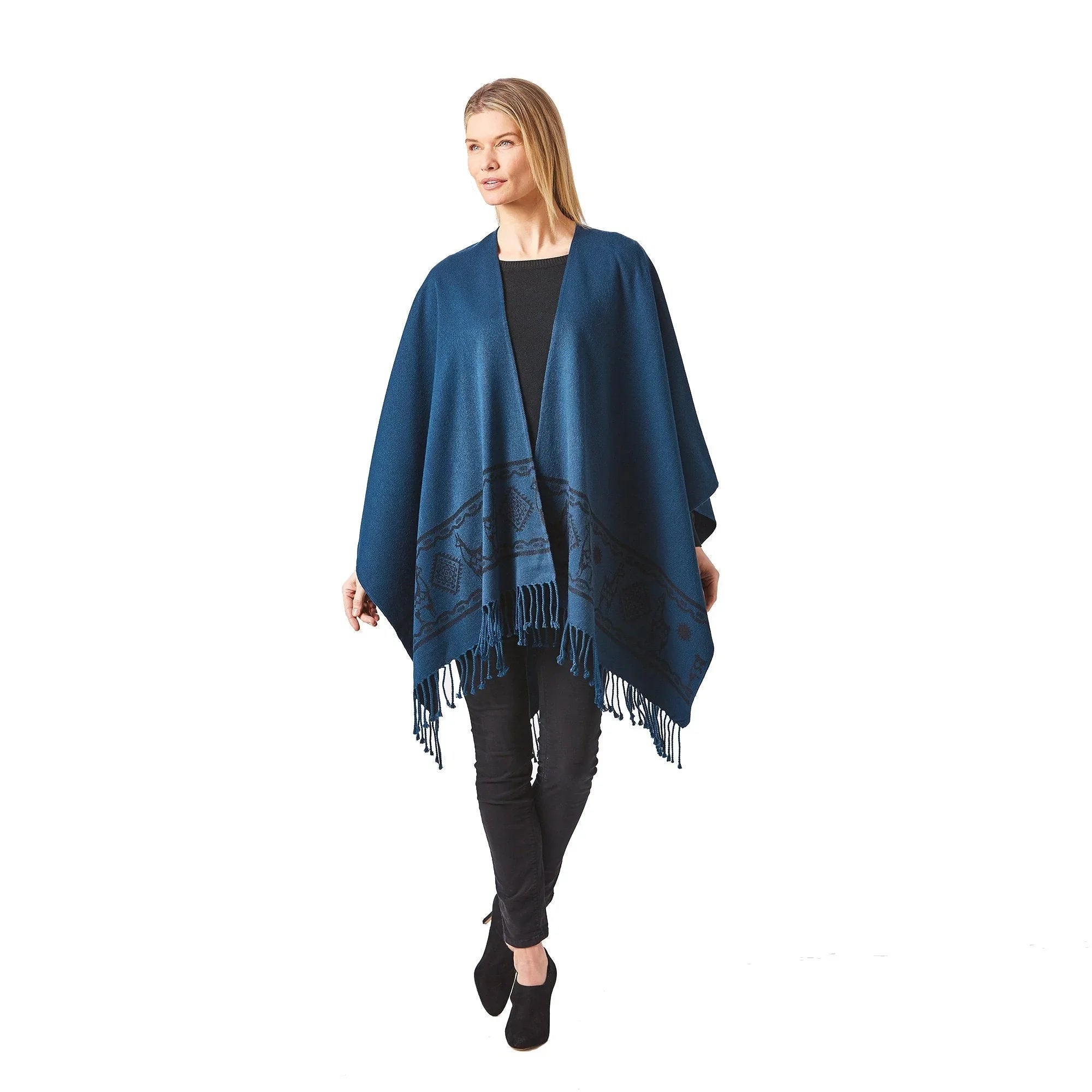 Women's Blue Shawl - Ecuadane
