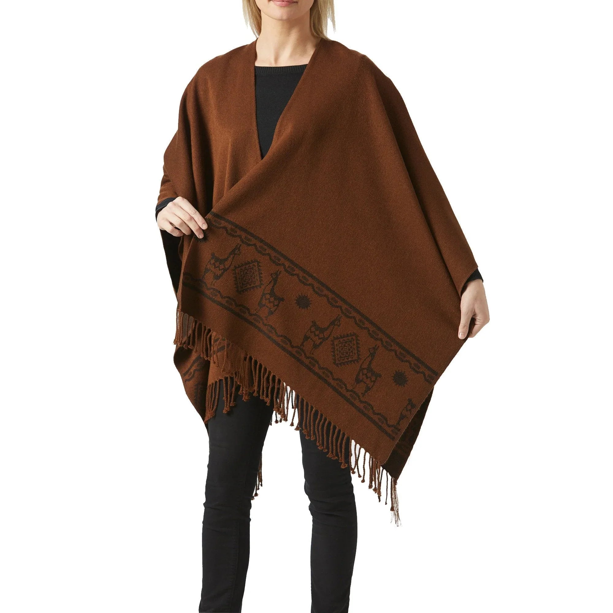 Women's Brown Shawl - Ecuadane