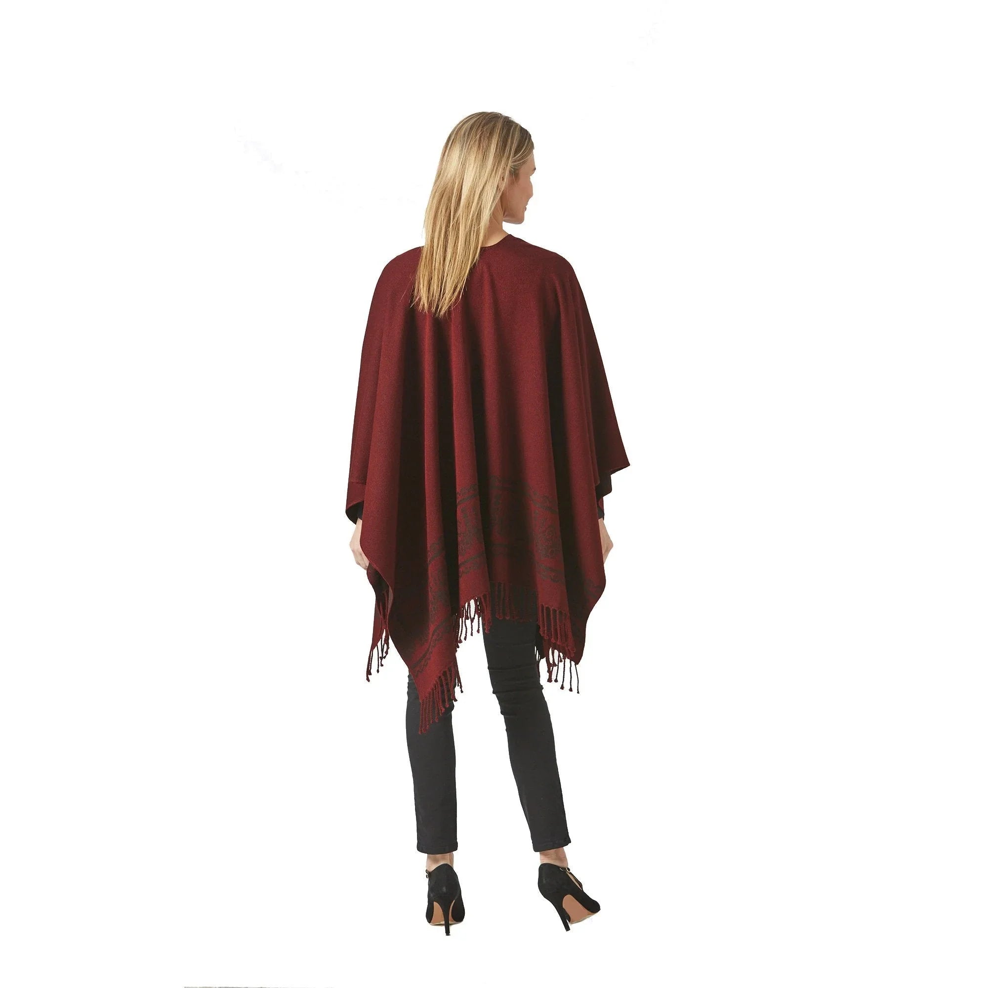 Women's Burgundy Shawl - Ecuadane