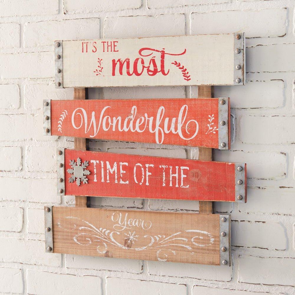 Rustic wood plank Christmas wall decor - Your Western Decor