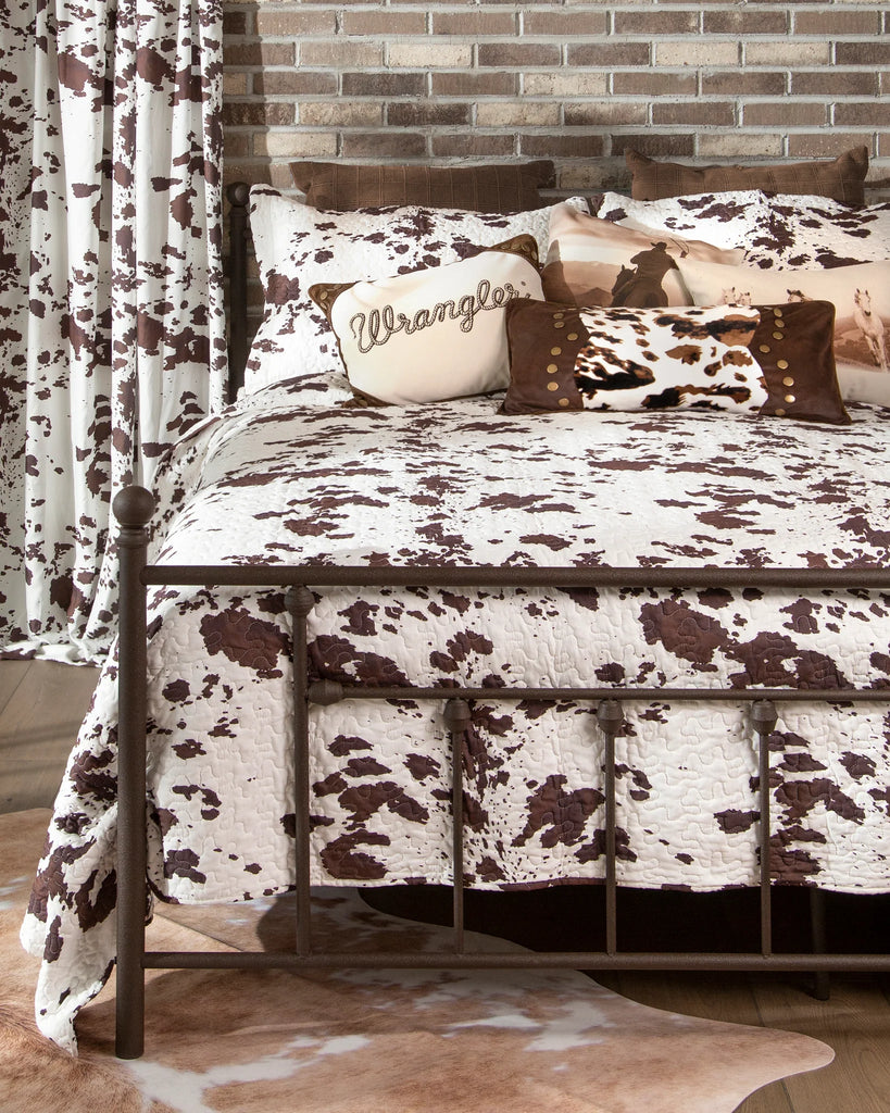 Wrangler Spotted Quilt Set - Cowhide Print Bedding - Your Western Decor
