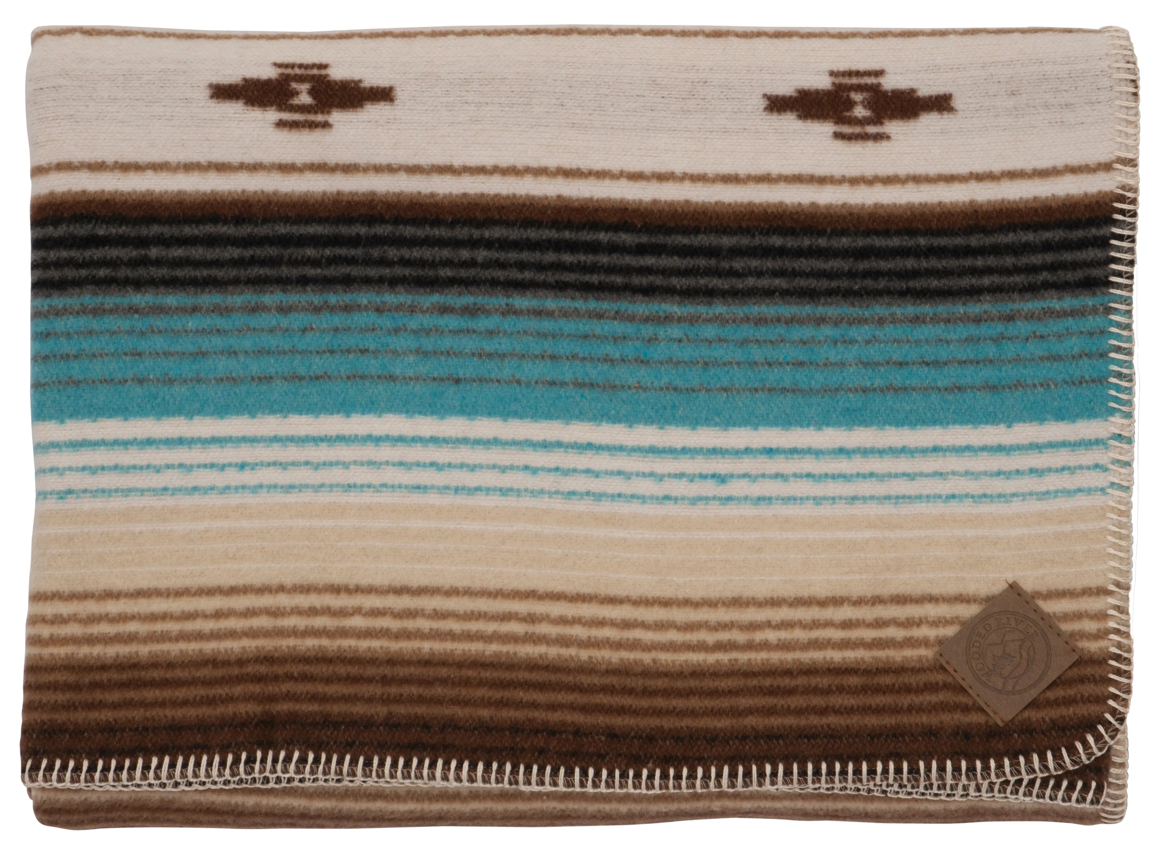 Yara Azul Southwestern throw blanket folded
