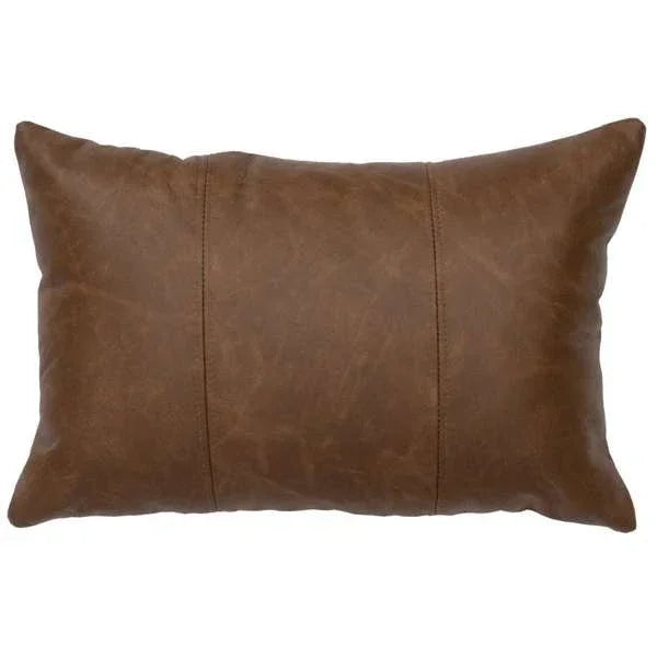 American made Rustic Yellowstone Butte Leather Throw Pillow - Your Western Decor