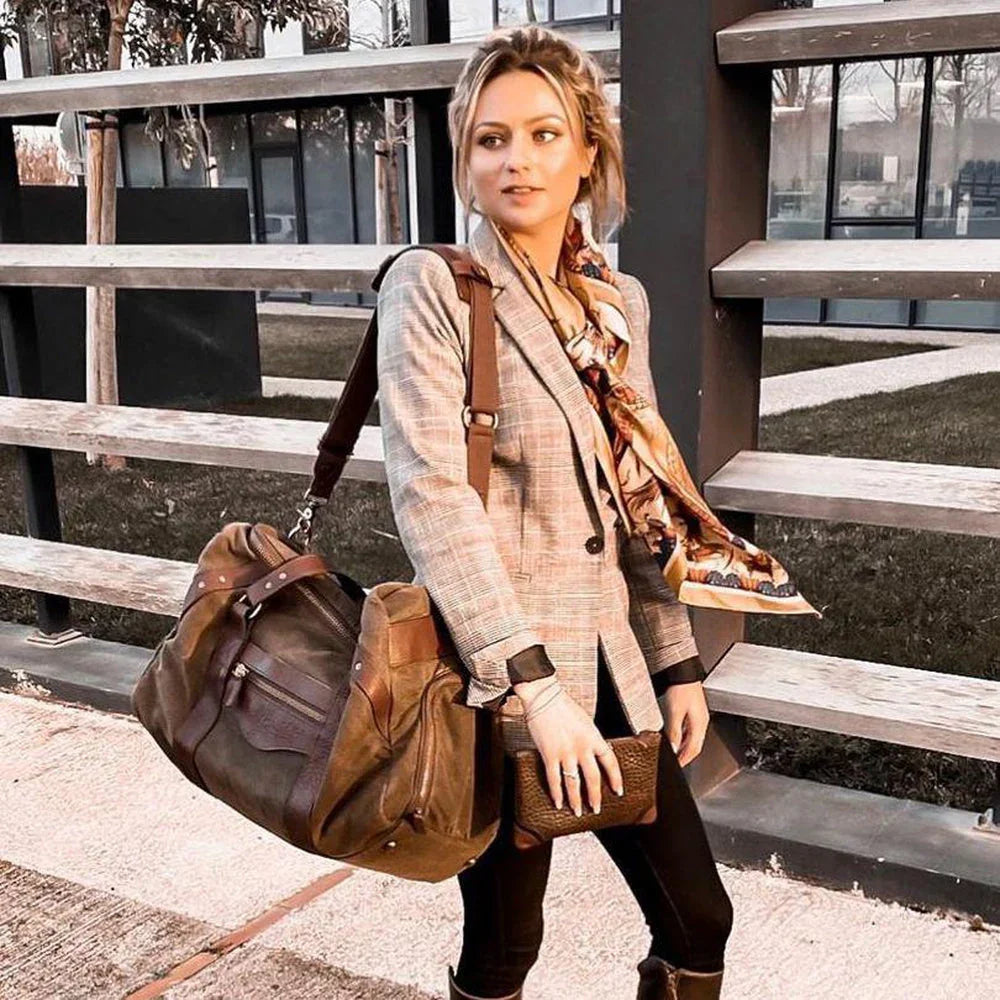 American made Campaign Waxed Canvas Travel Duffle Bag Carry-on Size - Your Western Decor