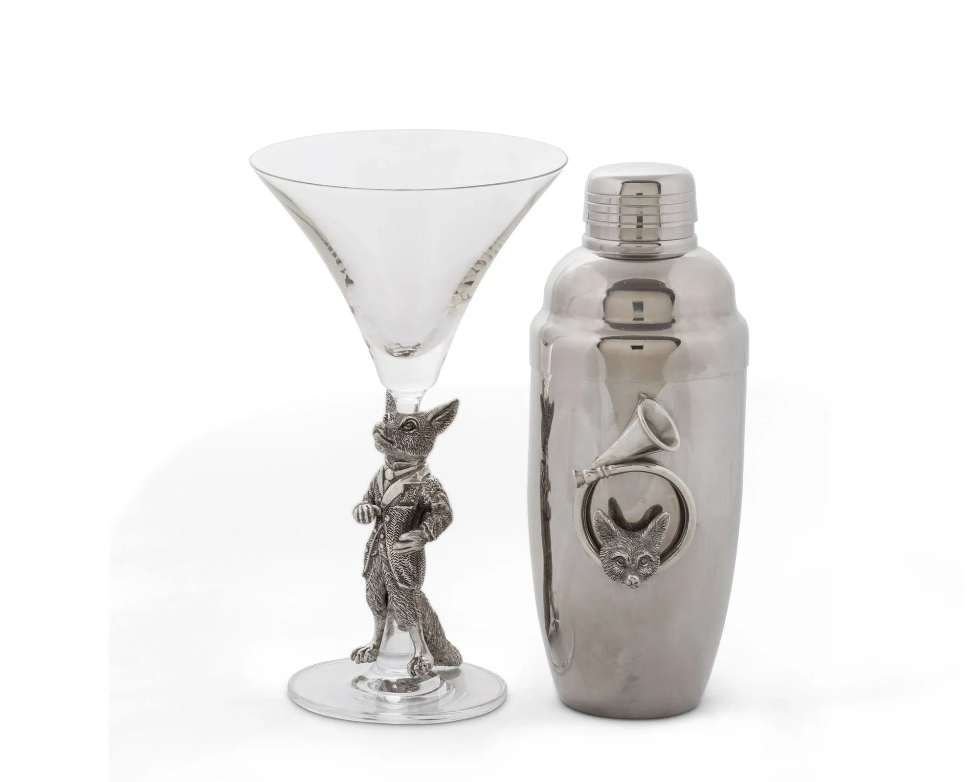 Horn hunt cocktail glass and shaker - Your Western Decor