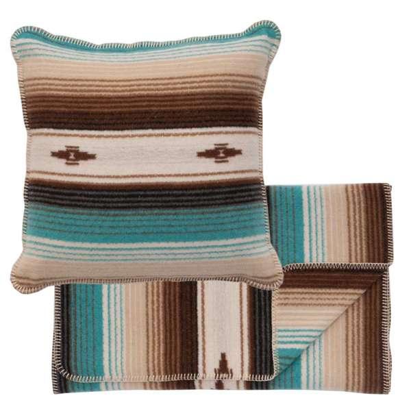 Zarape stripe throw pillow and bed scarf - Your Western Decor