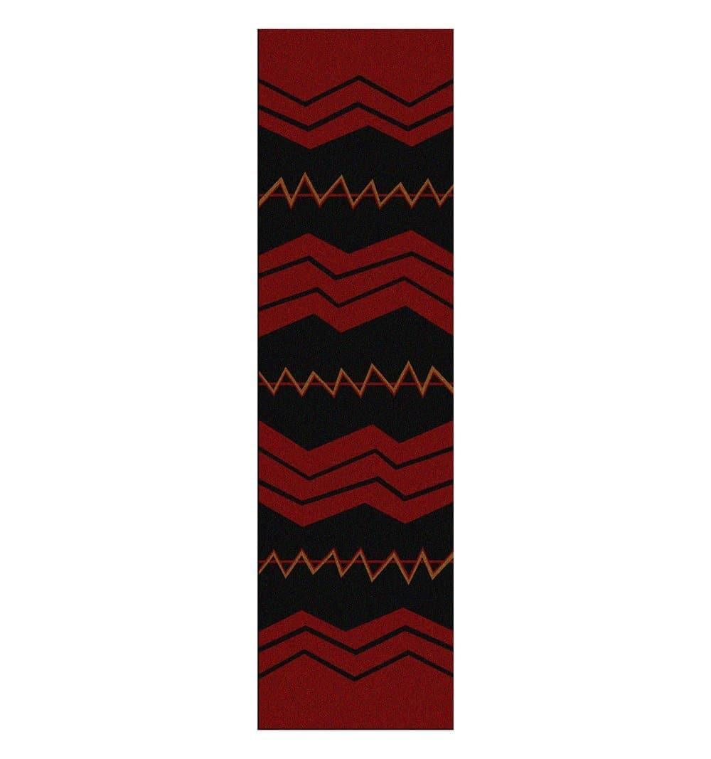 War Path Floor Runner in Red and Black - Made in the USA - Your Western Decor