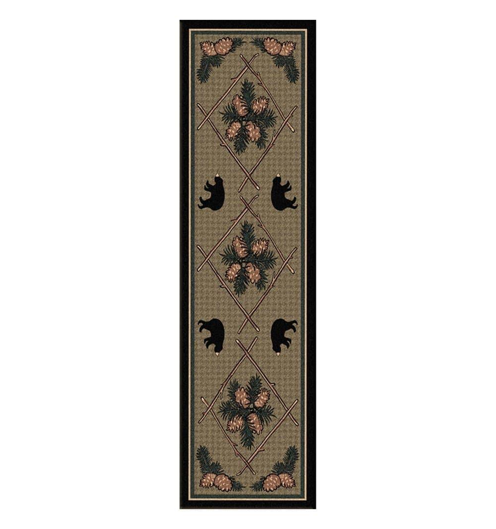 Pine Cone & Bears Floor Runner - Made in the USA - Your Western Decor