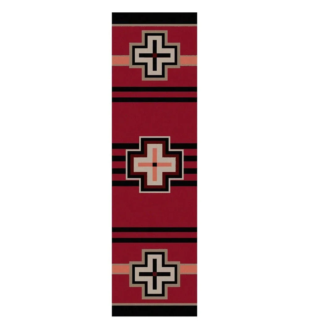 Southwest red & tan runner rug. Made in the USA. Your Western Decor