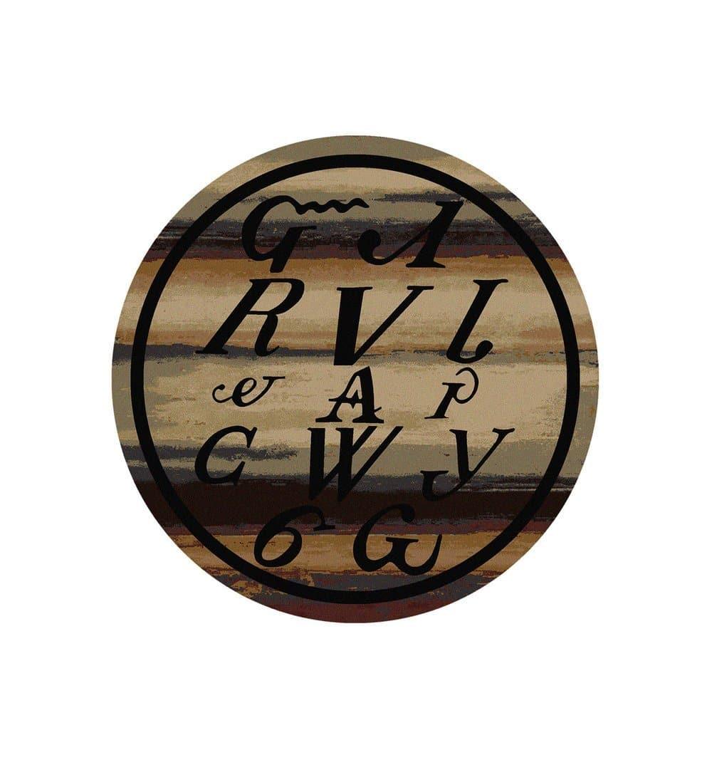 Syllabary Cherokee Symbols Tribal Round Area Rug 8' - Made in the USA - Your Western Decor