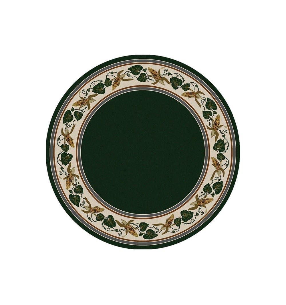Three Sisters Emerald Green 8' Round Area Rug - Made in the USA - Your Western Decor, LLC