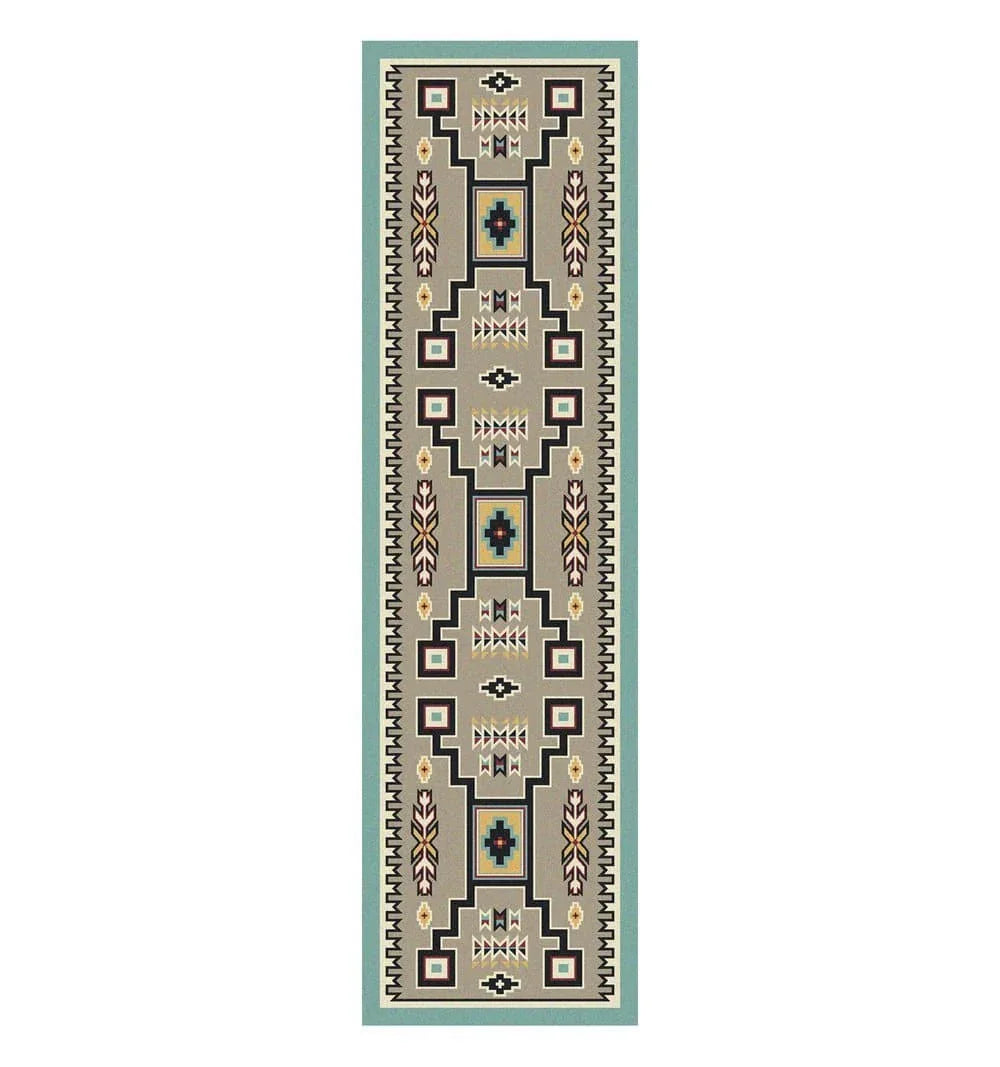 Old Crow Floor Runner turquoise/red made in the USA - Your Western Decor