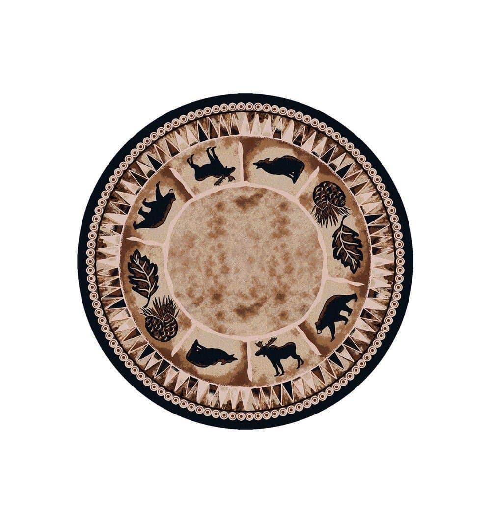 Northern Wildlife Round Area Rug - Made in the USA - Your Western Decor