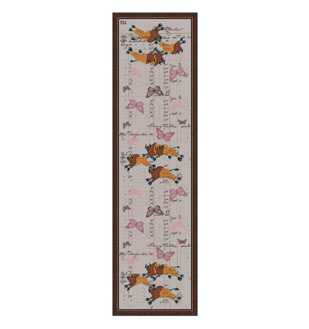 Buffalo and butterflies runner. Rugs made in the USA. Your Western Decor