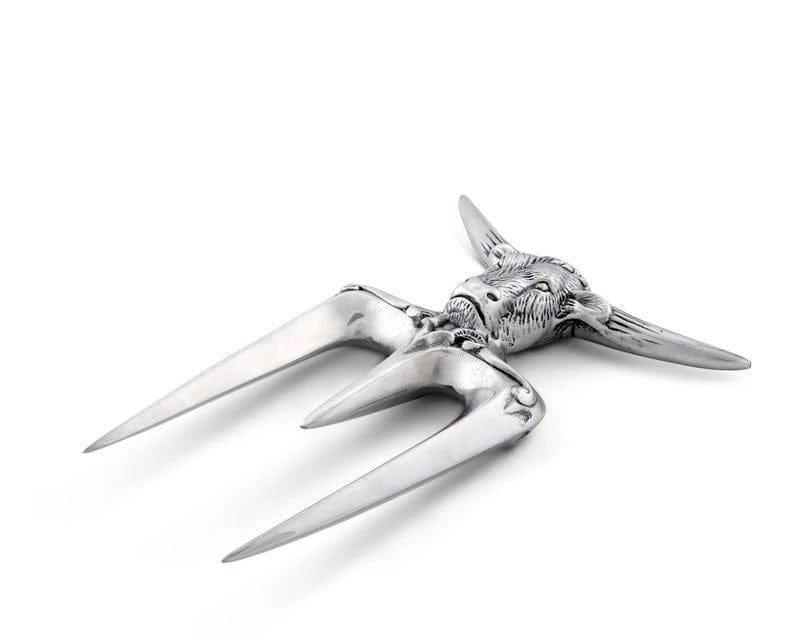 Aluminum Longhorn Steer Carving Fork - Your Western Decor