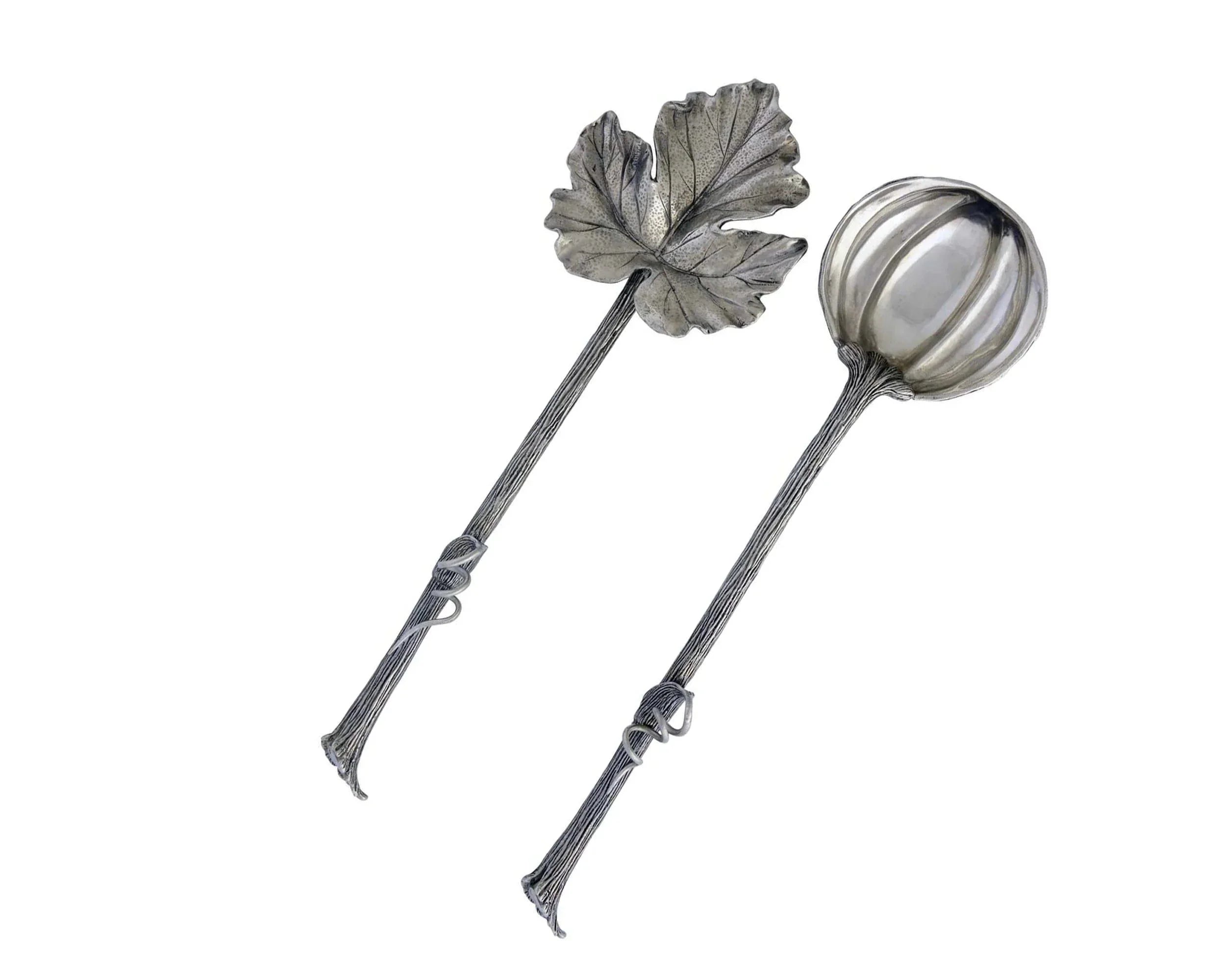 Harvest Vine Pewter Salad Server Set • Your Western Decor