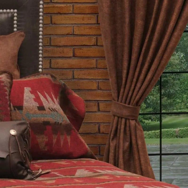 Yosemite Bourbon Curtain Panel and Tie Back made in the USA - Your Western Decor