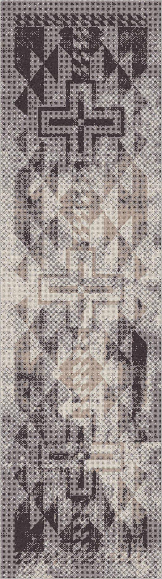 Distressed Rustic Cross Rug Runner - Sandstone - Your Western Decor, LLC