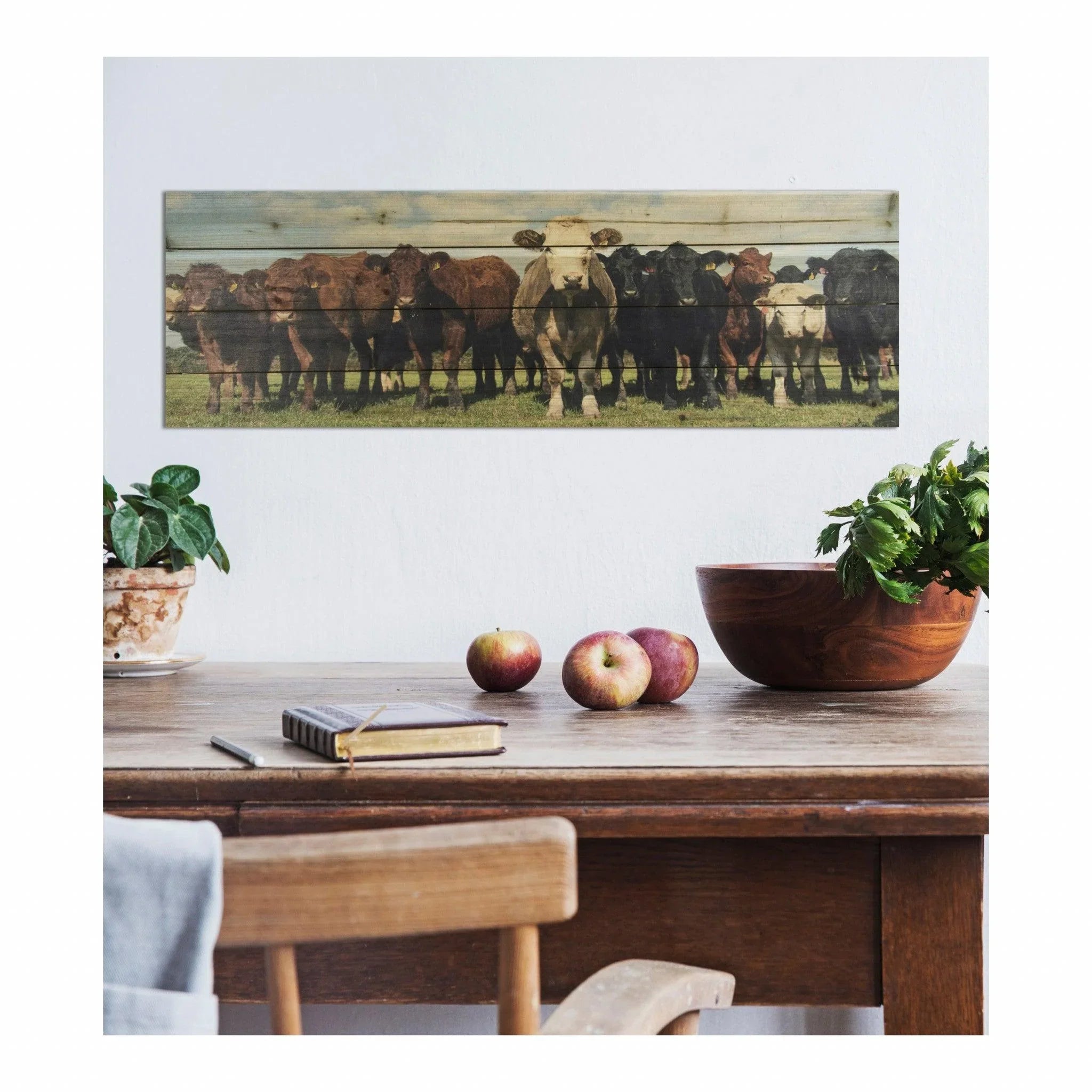 Cow Herd Wood Plank Wall Art - Your Western Decor