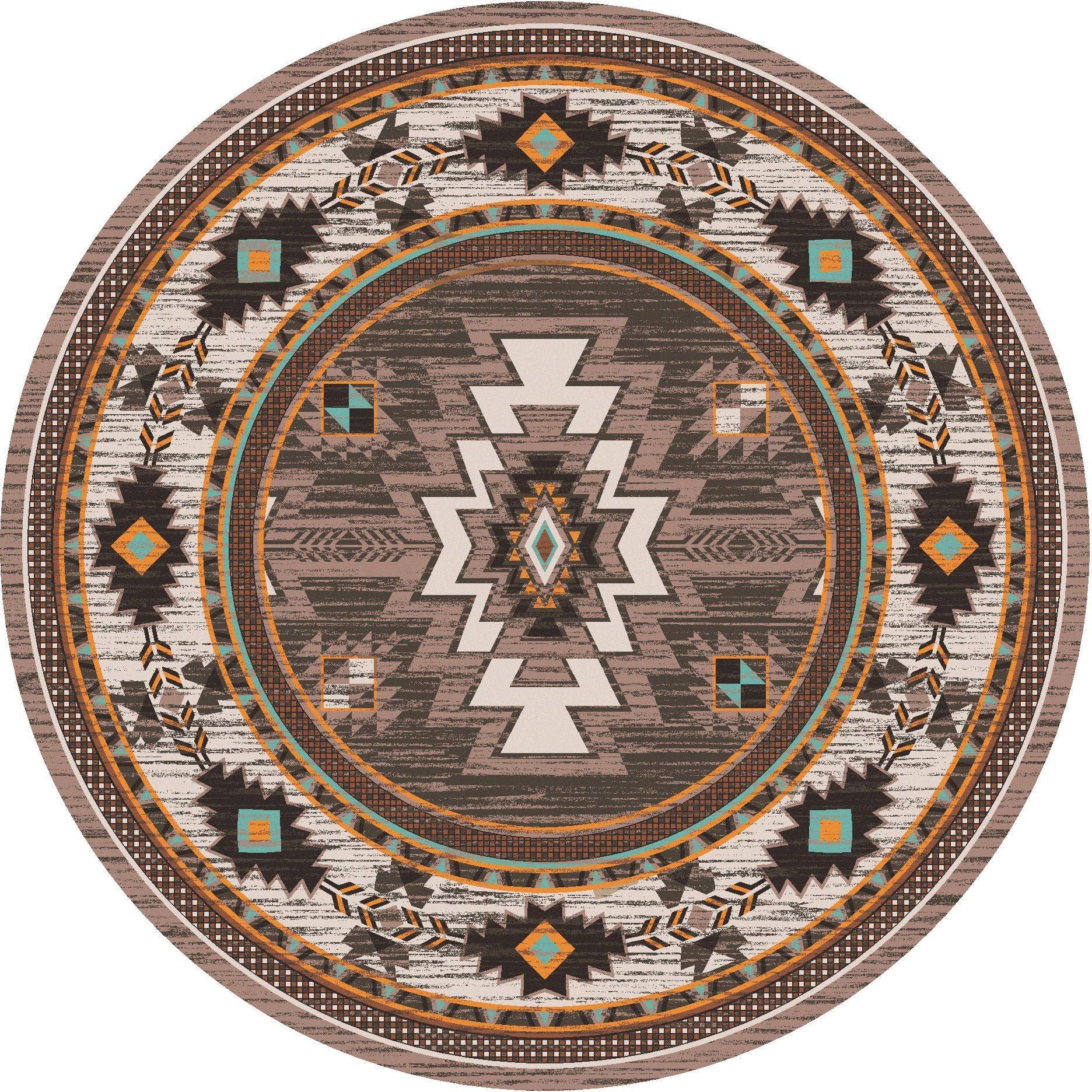 Ilhicamina Aztec Pattern Round Rug - American made rugs - Your Western Decor