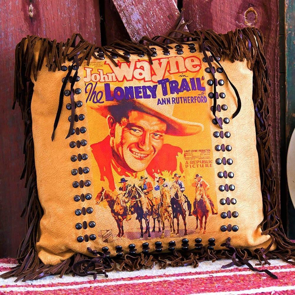 John Wayne Leather Vintage Poster Pillow - Made in the USA - Your Western Decor