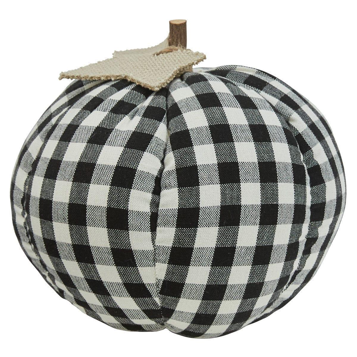 Black & Cream Check Pumpkin • Your Western Decor