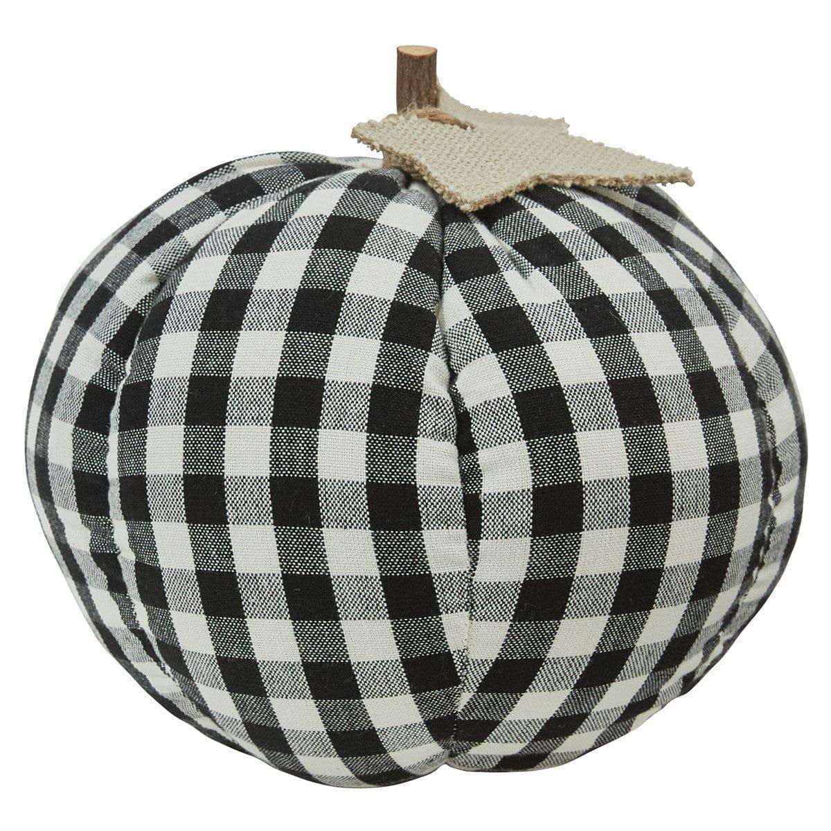 Black & Cream Check Pumpkin • Your Western Decor