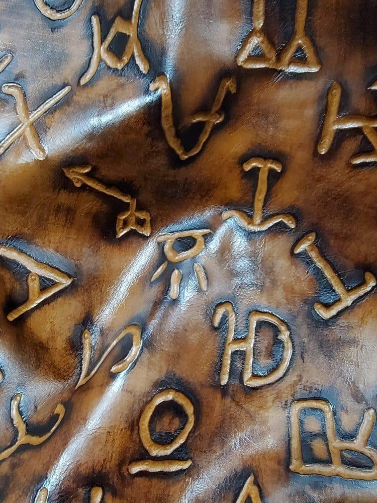 Dark Saddle Mini Brand Embossed Leather • Your Western Decorating