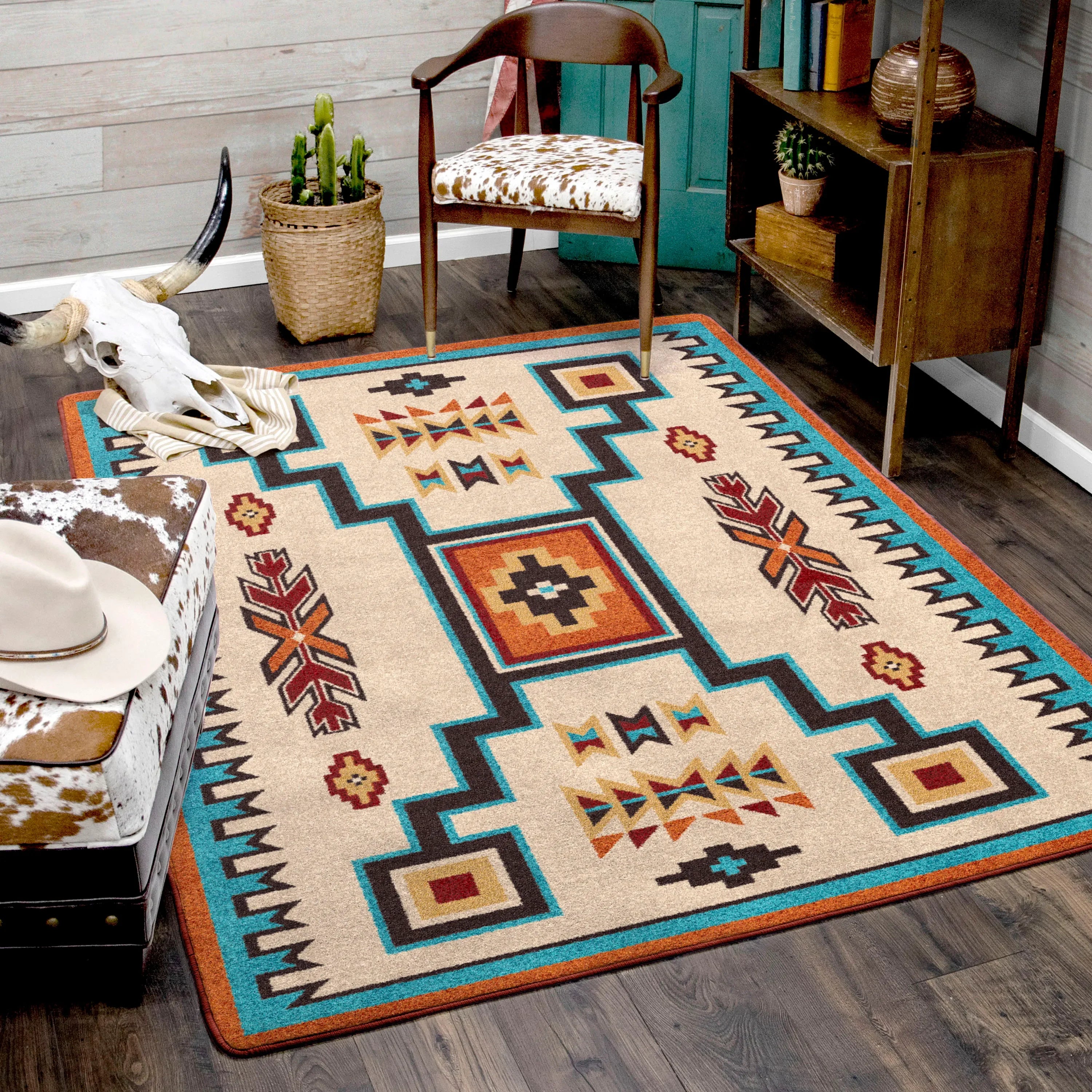 Old crow southwestern area rug made in the USA - Your Western Decor