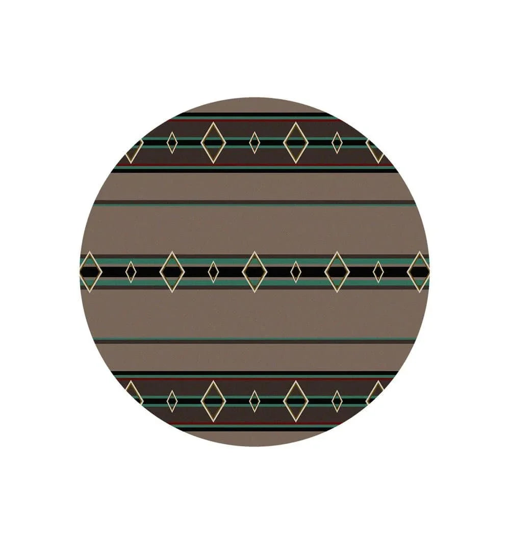 Old Timer Stone & Turquoise Round Area Rug - Made in the USA - Your Western Decor