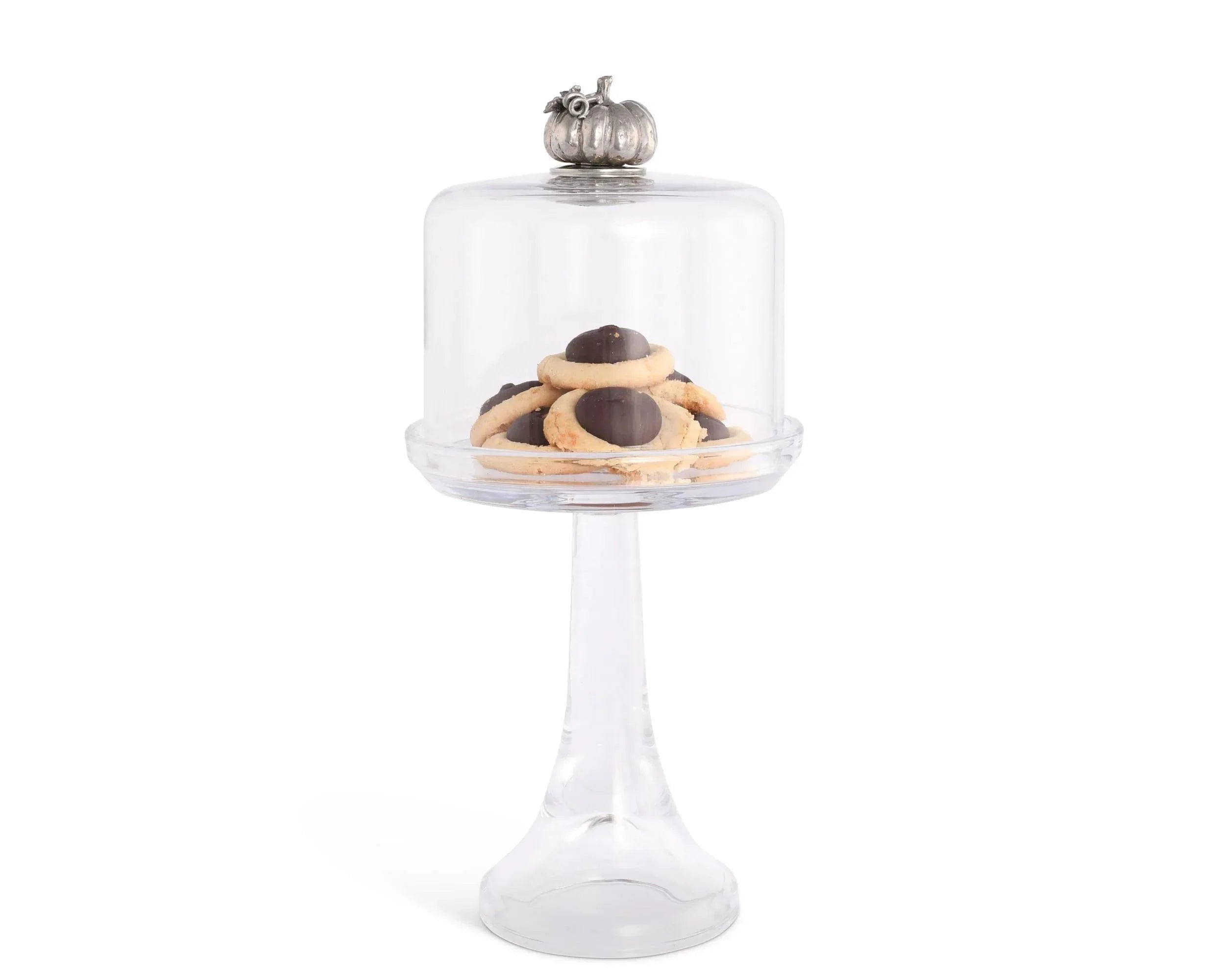 Pumpkin Handle Hand Blown Glass Cake Stand • Your Western Decor