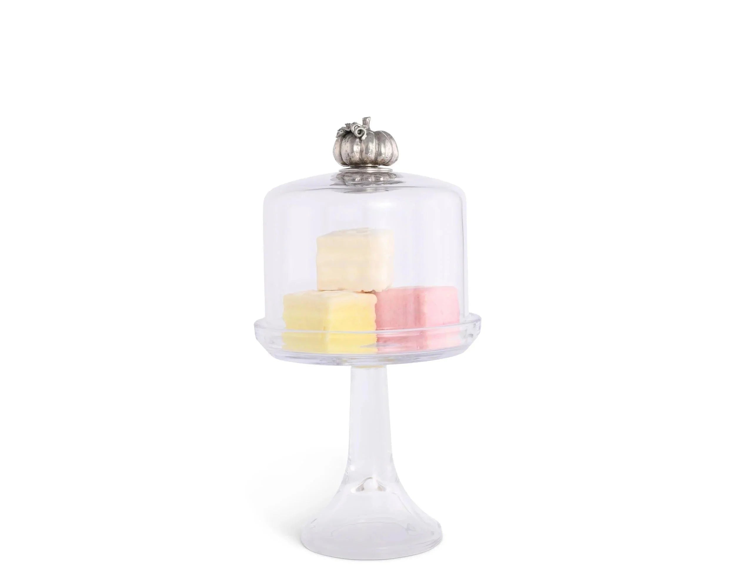 Pumpkin Handle Hand Blown Glass Cake Stand • Your Western Decor