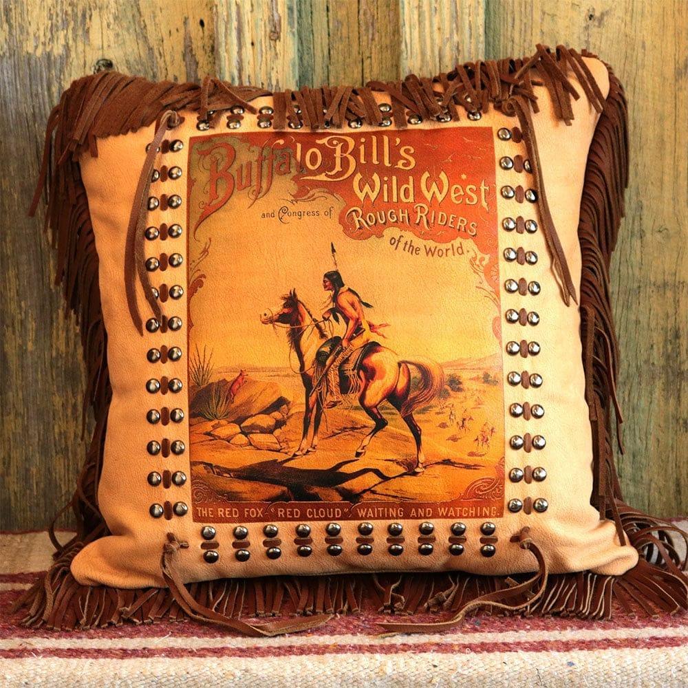 Red Cloud Vintage Leather Poster Pillow - Made in the USA - Your Western Decor