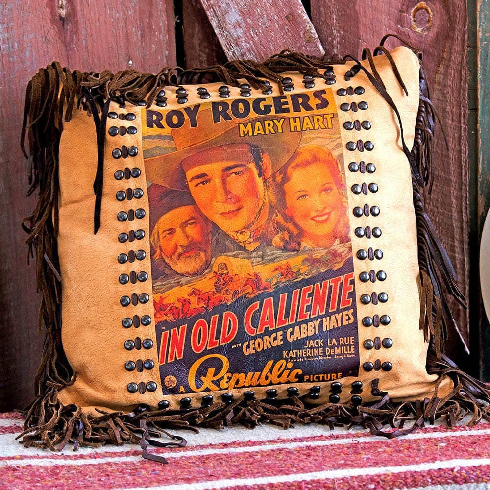 Roy Rogers Leather Vintage Poster Pillow - Made in the USA - Your Western Decor