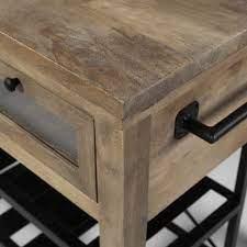 Rustic Industrial Wood Kitchen Island on Wheels - Your Western Decor, LLC