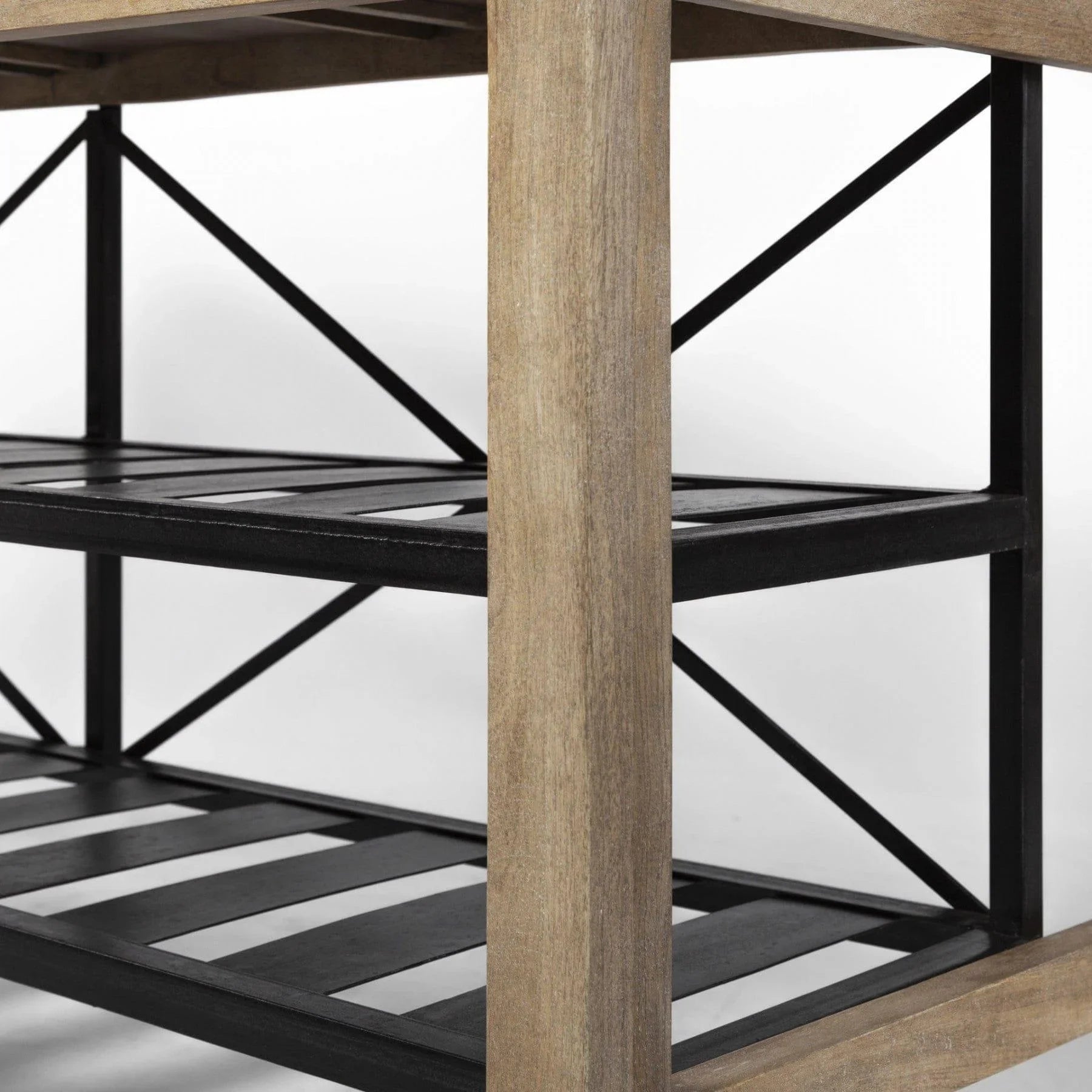 Rustic Industrial Wood Kitchen Island on Wheels - Your Western Decor, LLC