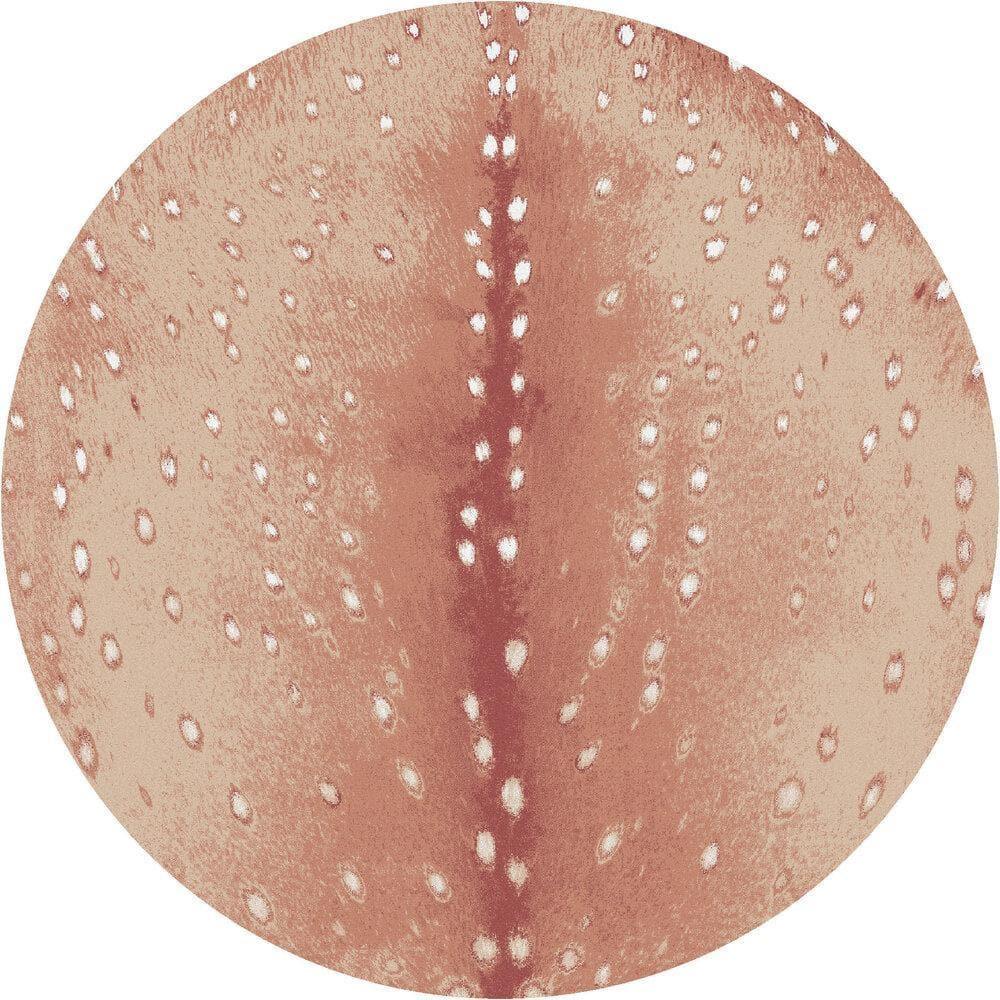 Blush toned axis hide print area rug 8' round - American made - Your Western Decor