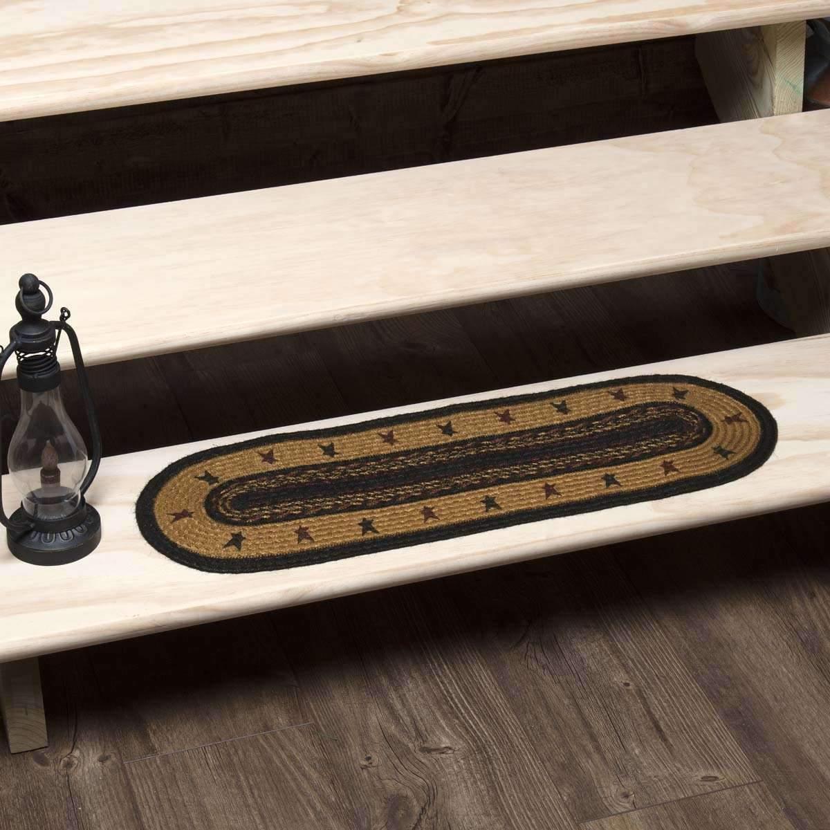 Heritage Farms Star Jute Stair Tread Oval Latex 8.5x27 - Your Western Decor, LLC