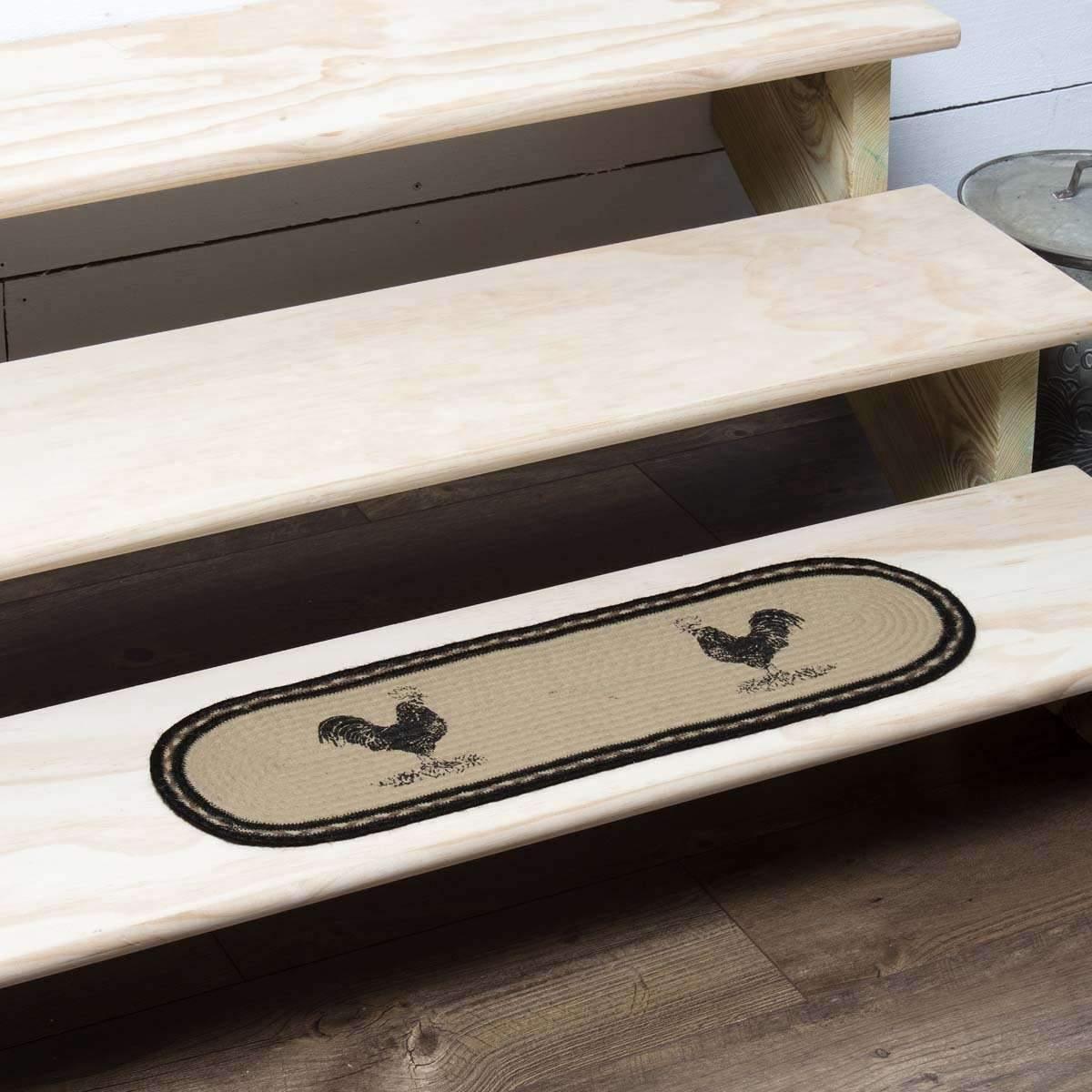 Sawyer Mill Charcoal Poultry Jute Stair Tread Oval Latex 8.5x27 - Your Western Decor, LLC