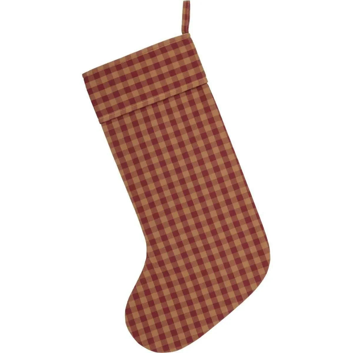 Burgundy Check Stocking 12x20 - Your Western Decor, LLC