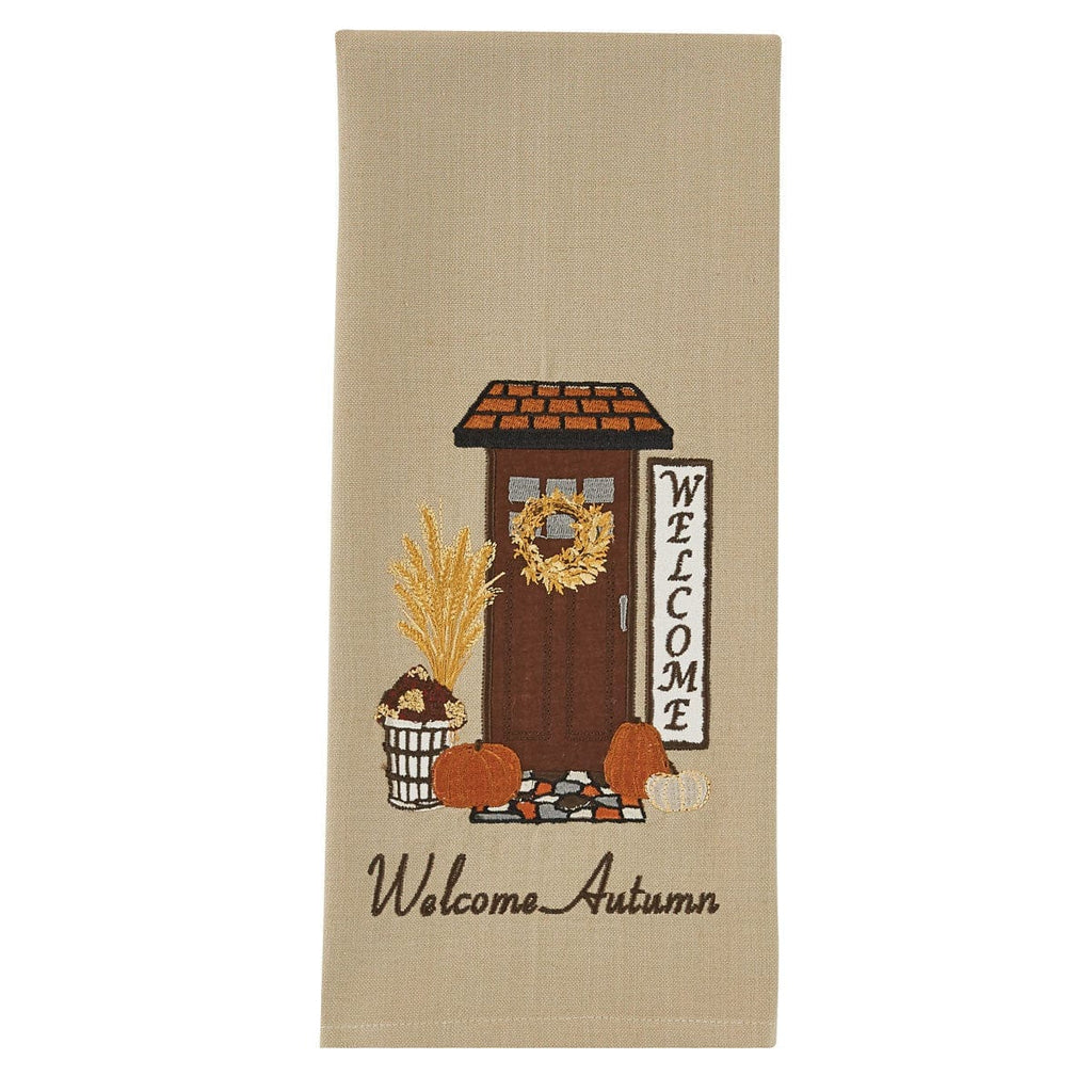 Welcome Autumn Embroidered Dishtowel • Your Western Decor