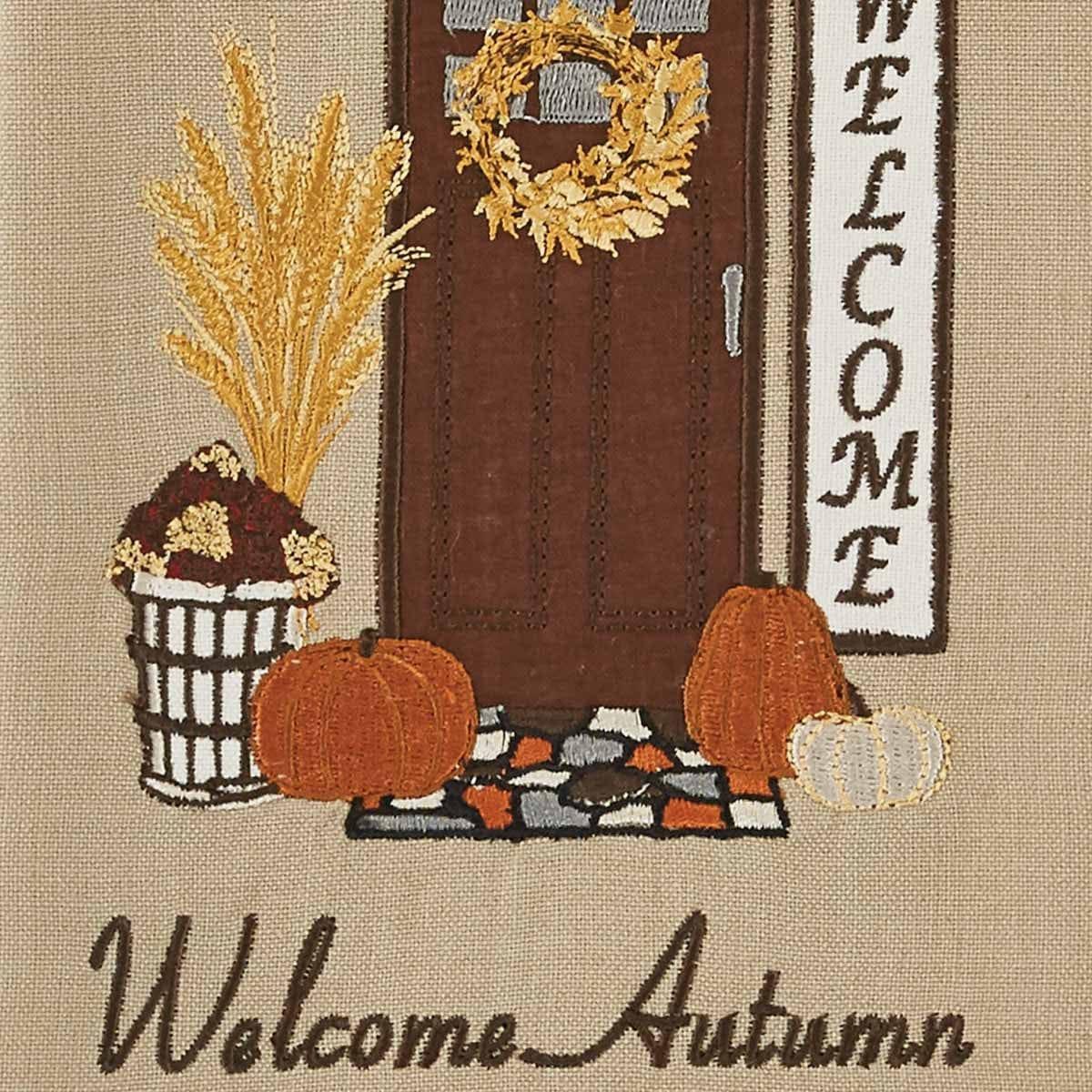 Welcome Autumn Embroidered Dishtowel • Your Western Decor