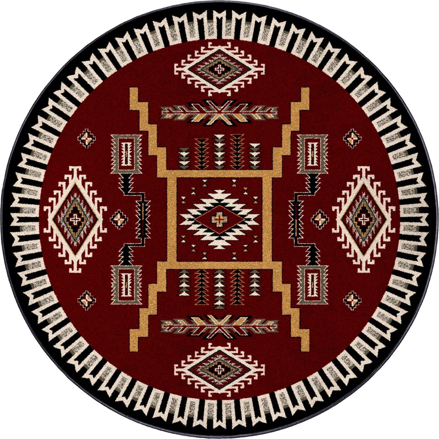 Wild Whiskey Area Rugs in Garnet Round | Your Western Decor