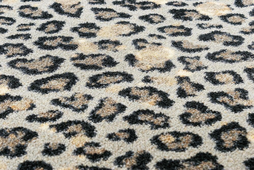 Leopard Print Area Rug with gold accents details. Made in the USA. Your Western Decor, LLC