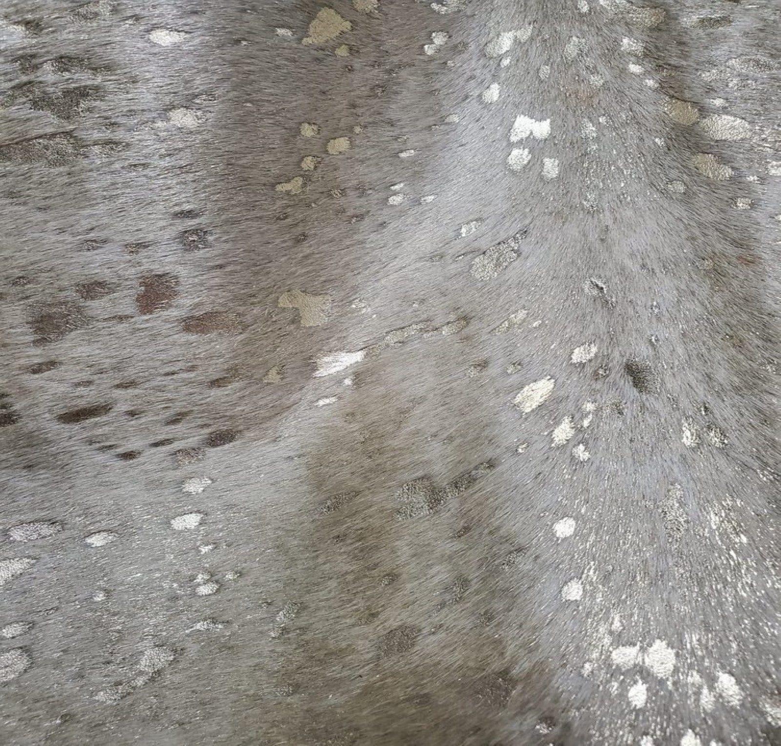 Acid Wash Silver on Champagne Cowhide - Your Western Decor Design Studio